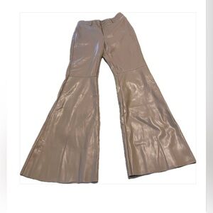 NWT Forever 21 Light Tan Faux Leather Bell Bottom Pants